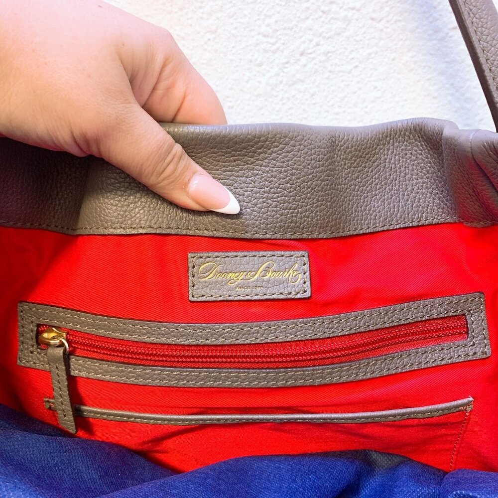 Dooney & Bourke Pebbled Leather Tote Bag With Gold Hardware - Picture 6 of 8